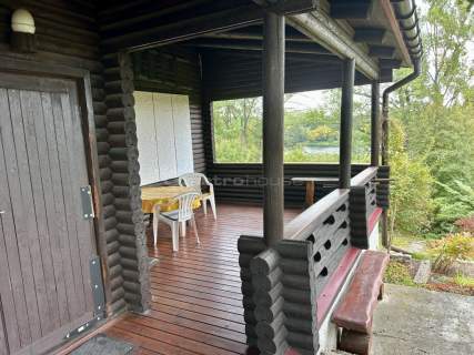 Działka 2032 m z domem z bali Widok na Narew