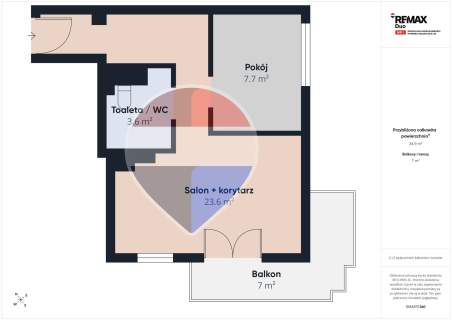 2 pokoje Czarnochowice duży balkon 35m