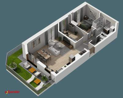 Nowa inwestycja 3 pokoje 64,44 m2 ogródek 40 m2