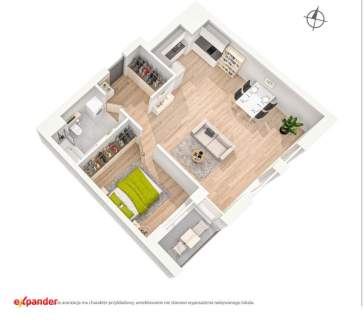 Atrakcyjny apartament 2 lub 3 pokojowy 54,47 m2 blisko Skytower