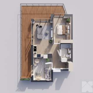 Sunrise Park Mieszkanie nr 2.2 3 pokoje 47,42 m2 balkon